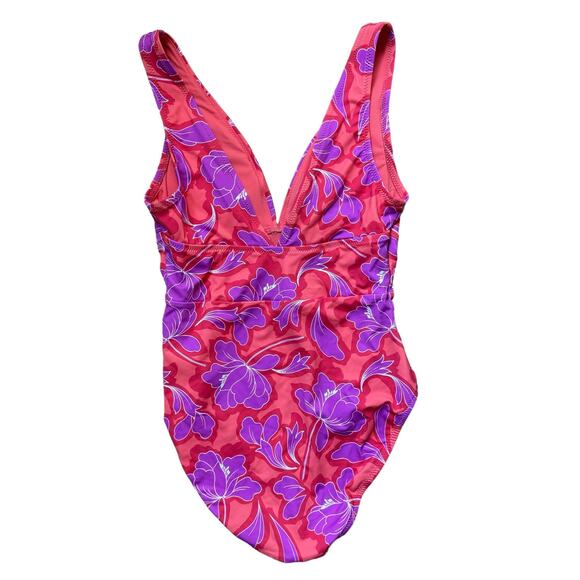 Tommy Bahama Palm Modern Blissful One Piece Swimsuit Pink Womens Size 4 - Picture 3 of 5